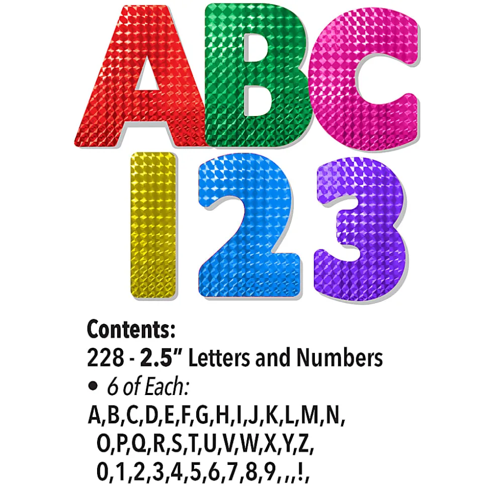 ArtSkills® 100% Recycled Quick Letters, 2", Assorted Holographic Colors, Pack Of 216