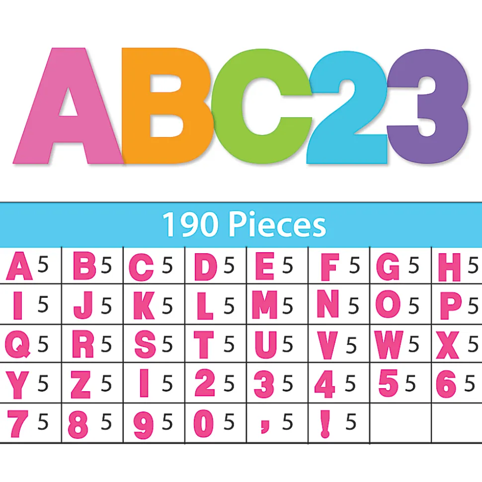 ArtSkills® 100% Recycled Quick Letters, 4", Assorted Colors, Pack Of 180