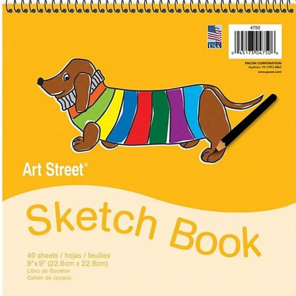 Art Street® Sketch Book, 9" x 9", 40 Sheets, White