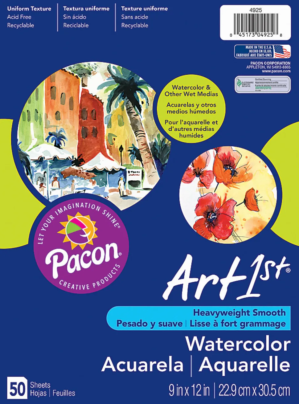 Art1st® Watercolor Paper, 9" x 11", Pack Of 50 Sheets