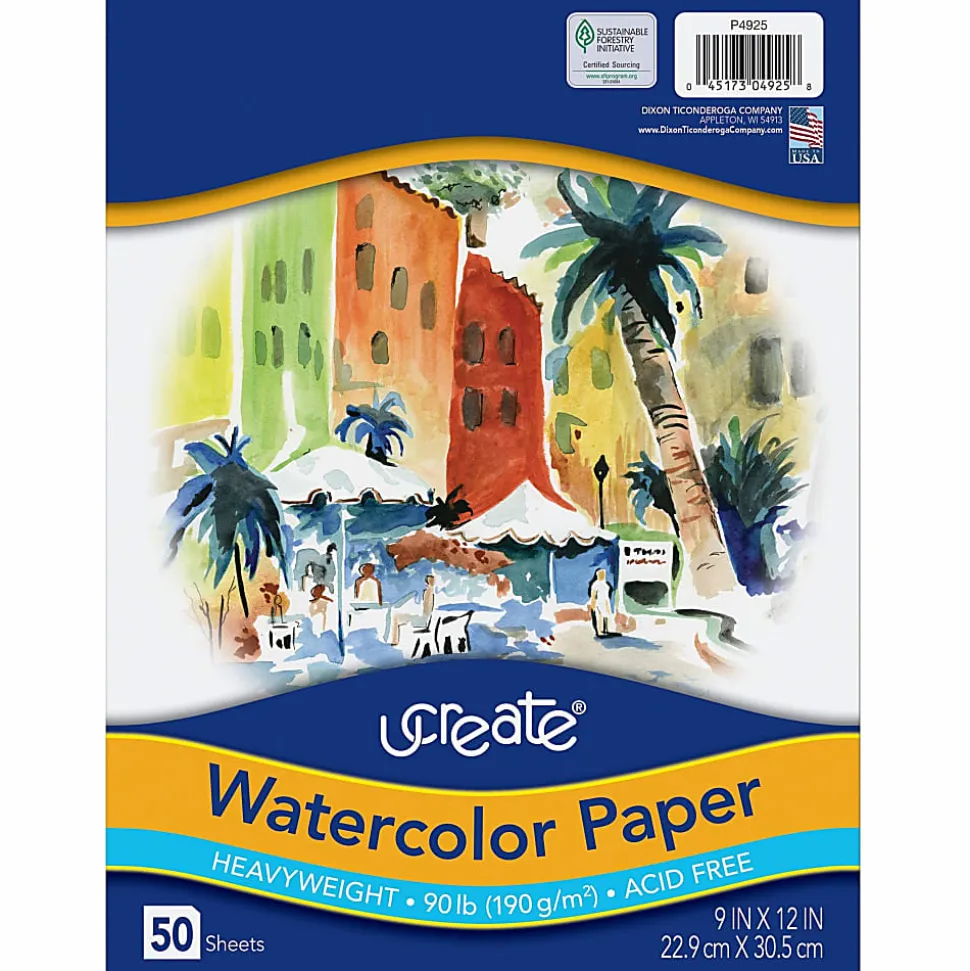 Art1st® Watercolor Paper, 9" x 11", Pack Of 50 Sheets