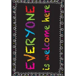 Ashley Smart Poly Computer Mouse Pad, 8" x 10", Everyone Is Welcome Here Chalk Loop, Pack Of 6 Mouse Pads