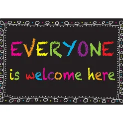 Ashley Smart Poly Computer Mouse Pad, 8" x 10", Everyone Is Welcome Here Chalk Loop, Pack Of 6 Mouse Pads