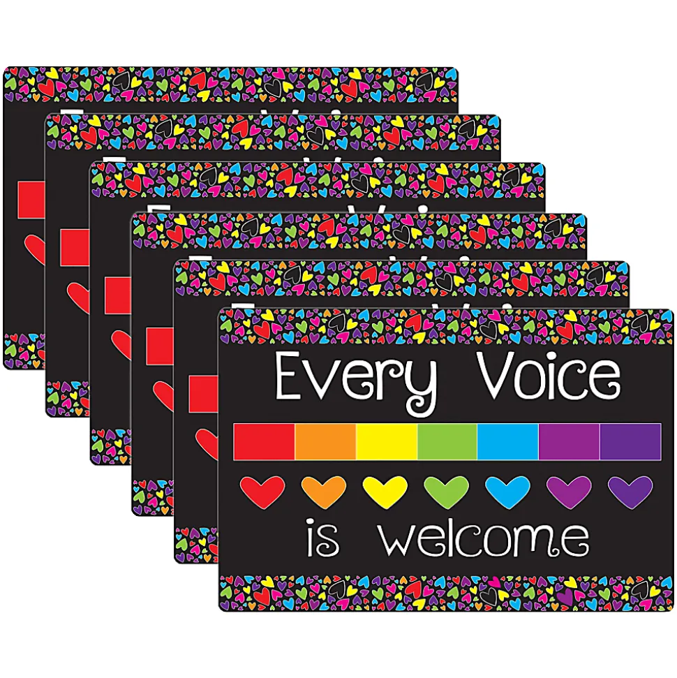 Ashley Smart Poly Computer Mouse Pad, 8" x 10", Every Voice Is Welcome Here, Pack Of 6 Mouse Pads