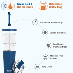 Asobu Marina 2-in-1 Tumbler, 28 Oz, Blue