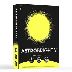 Astrobrights® Color Multi-Use Printer & Copy Paper, 1 Ream, Lift-Off Lemon, Letter (8.5