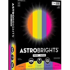 Astrobrights® Color Multi-Use Printer & Copy Paper, 1 Ream, Happy Color Assortment, Letter (8.5