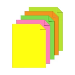 Astrobrights® Color Multi-Use Printer & Copy Paper, 1 Ream, Neon Assortment, Letter (8.5" x 11"), 500 Sheets Per Ream, 24 Lb, 94 Brightness