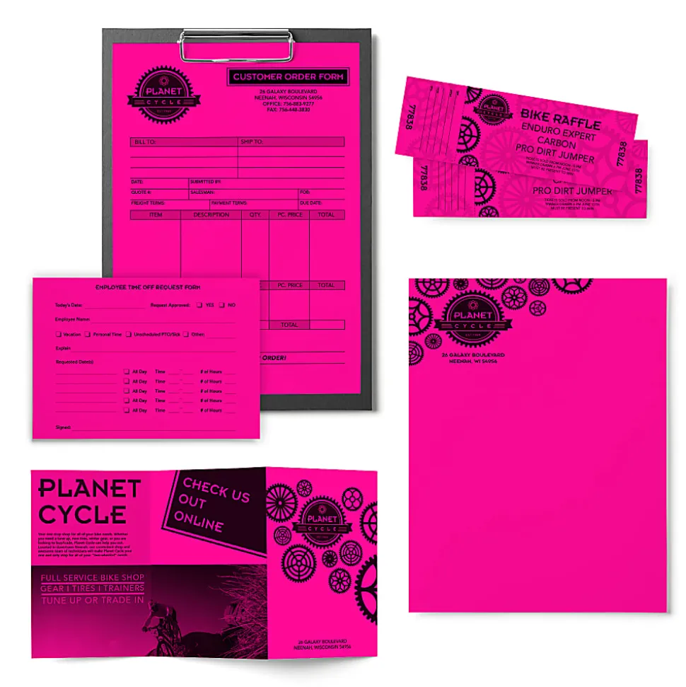 Astrobrights® Color Multi-Use Printer & Copy Paper, 1 Ream, Outrageous Orchid, Letter (8.5" x 11"), 500 Sheets Per Ream, 24 Lb, 94 Brightness