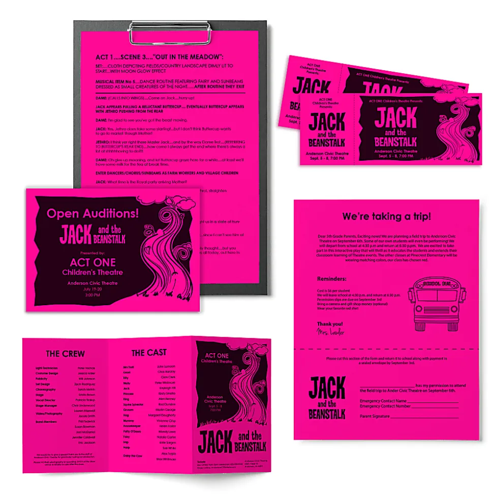 Astrobrights® Color Multi-Use Printer & Copy Paper, 1 Ream, Outrageous Orchid, Letter (8.5" x 11"), 500 Sheets Per Ream, 24 Lb, 94 Brightness