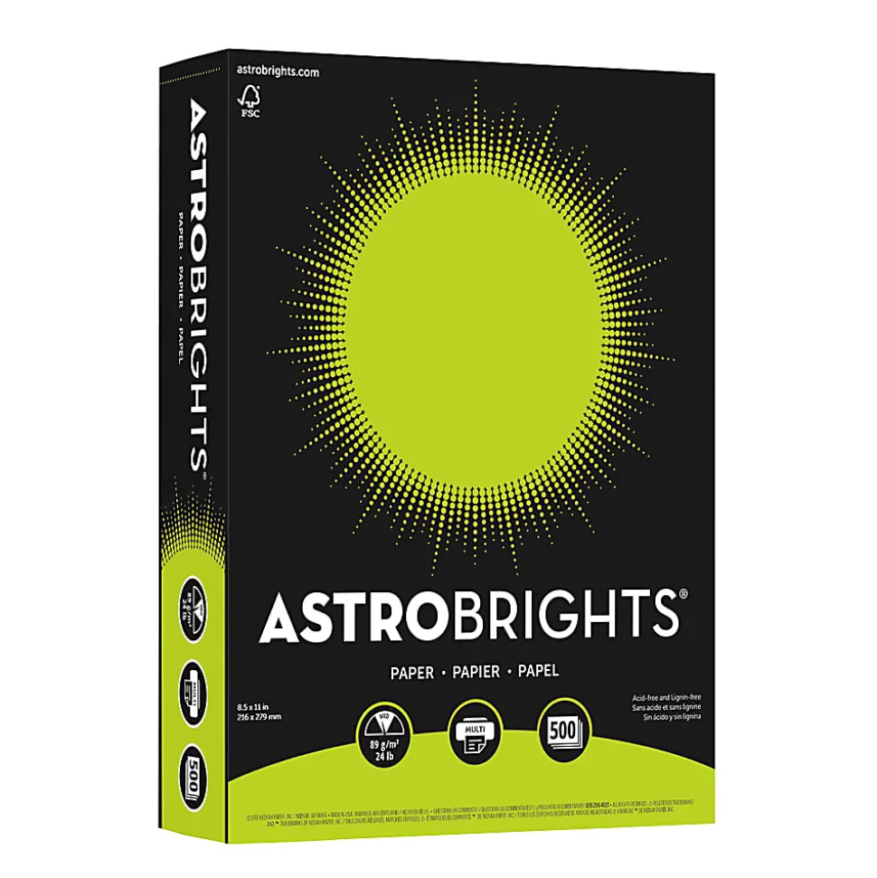 Astrobrights® Color Multi-Use Printer & Copy Paper, 1 Ream, Terra Green, Letter (8.5" x 11"), 500 Sheets Per Ream, 24 Lb, 94 Brightness