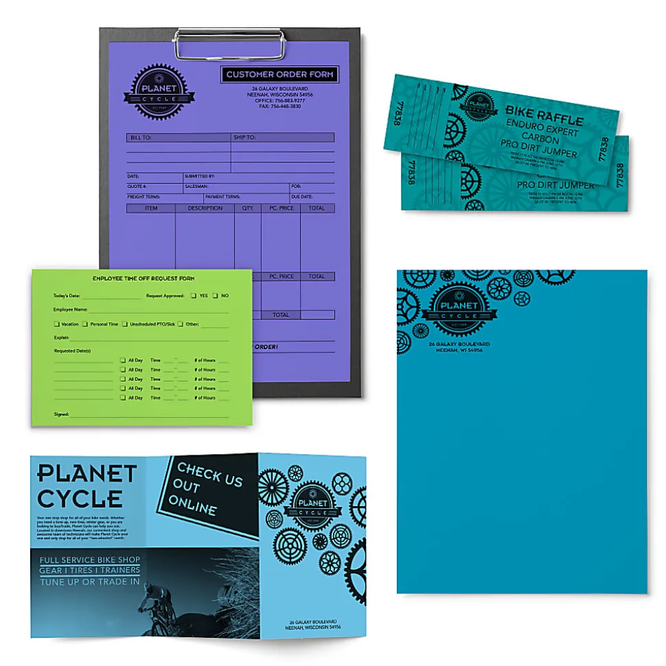 Astrobrights® Color Multi-Use Printer & Copy Paper, 1 Ream, Cool Assortment, Letter (8.5" x 11"), 500 Sheets Per Ream, 24 Lb, 94 Brightness