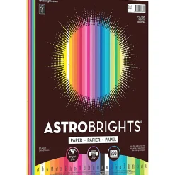 Astrobrights® Smooth Multi-Use Printer & Copy Paper, Assorted Colors, Letter (8.5" x 11"), 200 Sheets Per Pack, 28 Lb, 94 Brightness