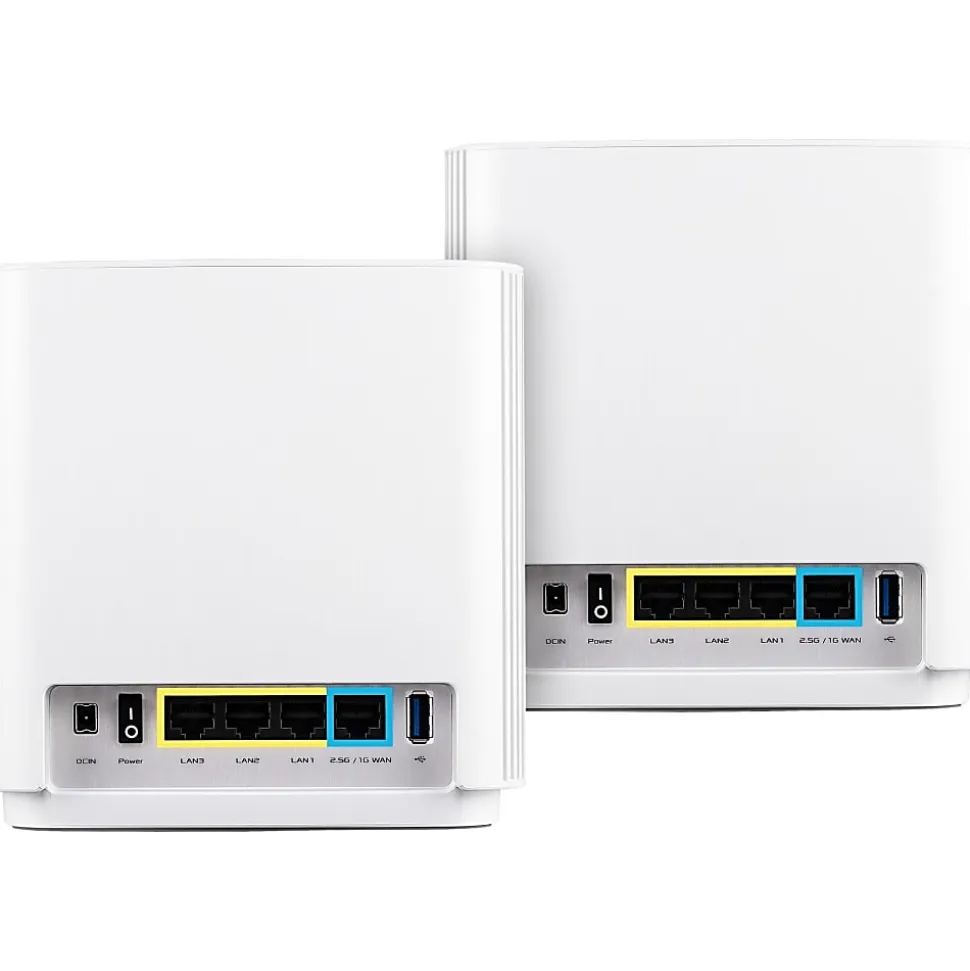 Asus ZenWiFi ET8 ET8 (W-2-PK) Wi-Fi 6 IEEE 802.11ax Wireless Router - 2.40 GHz ISM Band - 5 GHz UNII Band - ET8W2PK
