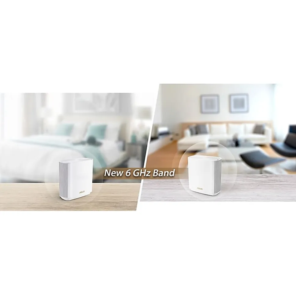 Asus ZenWiFi ET8 ET8 (W-2-PK) Wi-Fi 6 IEEE 802.11ax Wireless Router - 2.40 GHz ISM Band - 5 GHz UNII Band - ET8W2PK