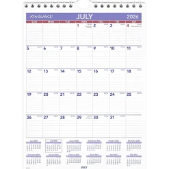 AT-A-GLANCE® Academic 2026-2027 Monthly Wall Calendar, Medium, 15" x 12"