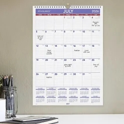 AT-A-GLANCE® Academic 2026-2027 Monthly Wall Calendar, Medium, 12