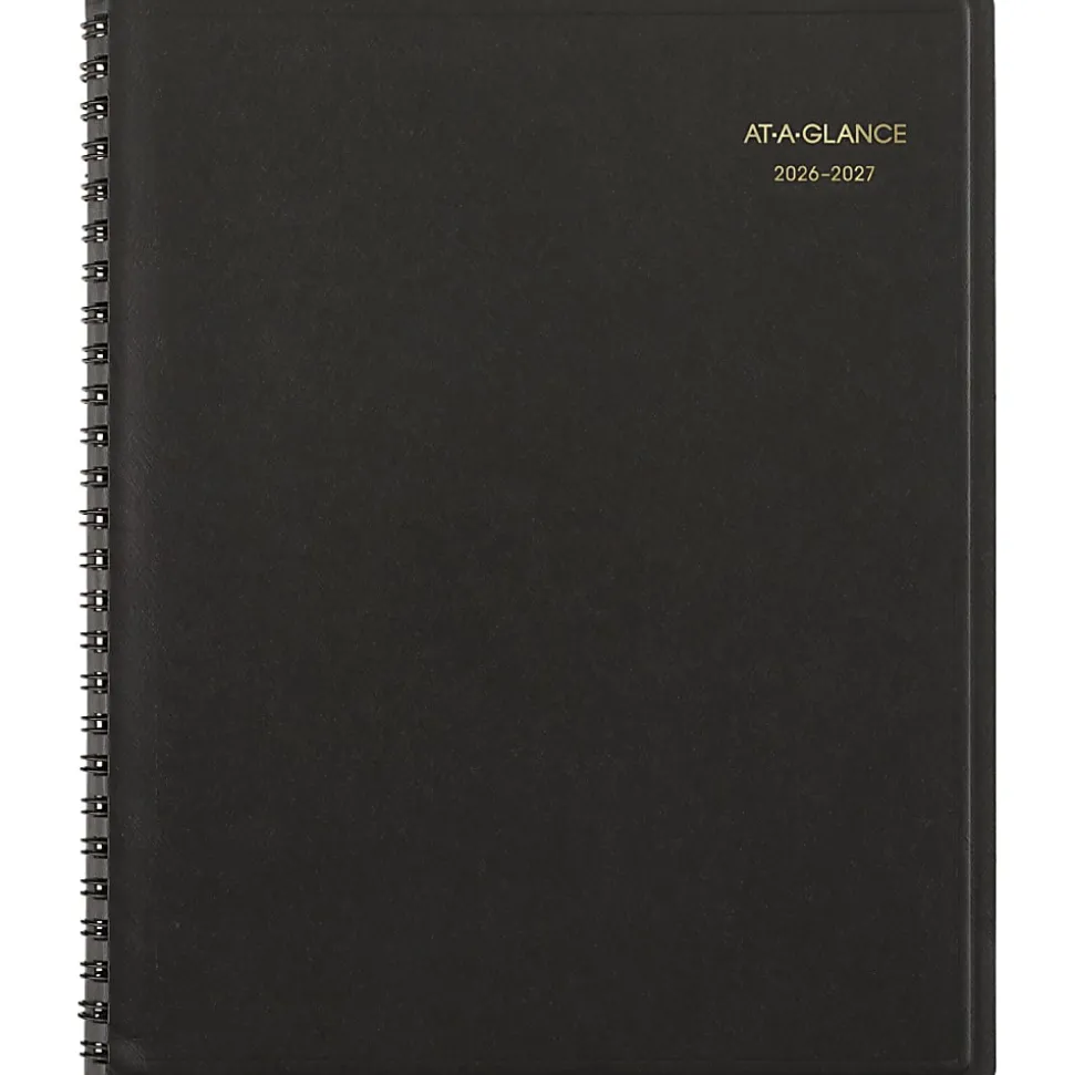 AT-A-GLANCE® Academic 2026-2027 18-Month Monthly Planner, Black, Medium, 7" x 8 3/4"