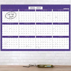 AT-A-GLANCEĀ® BADGE Reversible Erasable Academic and Regular Year 2026-2027 Wall Calendar, Geo, Large, 24" x 36"
