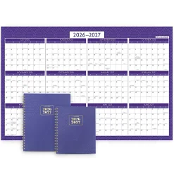 AT-A-GLANCE® BADGE Reversible Erasable Academic and Regular Year 2026-2027 Wall Calendar, Geo, Large, 24