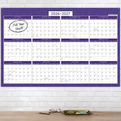 AT-A-GLANCE® BADGE Reversible Erasable Academic and Regular Year 2026-2027 Wall Calendar, Geo, Large, 24