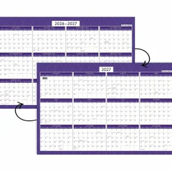 AT-A-GLANCE® BADGE Reversible Erasable Academic and Regular Year 2026-2027 Wall Calendar, Geo, Large, 24
