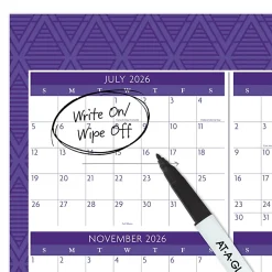 AT-A-GLANCE® BADGE Reversible Erasable Academic and Regular Year 2026-2027 Wall Calendar, Geo, Large, 24