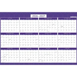 AT-A-GLANCE® BADGE Reversible Erasable Academic and Regular Year 2026-2027 Wall Calendar, Geo, Large, 24