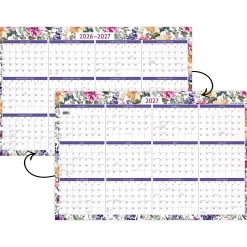 AT-A-GLANCE® BADGE Reversible Erasable Academic and Regular Year 2026-2027 Wall Calendar, Floral, Large, 24