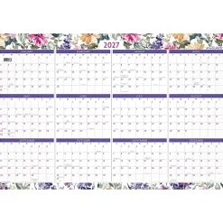 AT-A-GLANCE® BADGE Reversible Erasable Academic and Regular Year 2026-2027 Wall Calendar, Floral, Large, 24