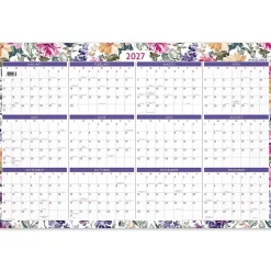 AT-A-GLANCE® BADGE Reversible Erasable Academic and Regular Year 2026-2027 Wall Calendar, Floral, Large, 24