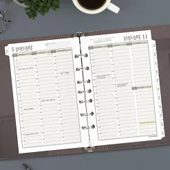 AT-A-GLANCE® 2026 Column Style Weekly Monthly Planner Refill, Loose-Leaf, Desk Size, 5 1/2" x 8 1/2"