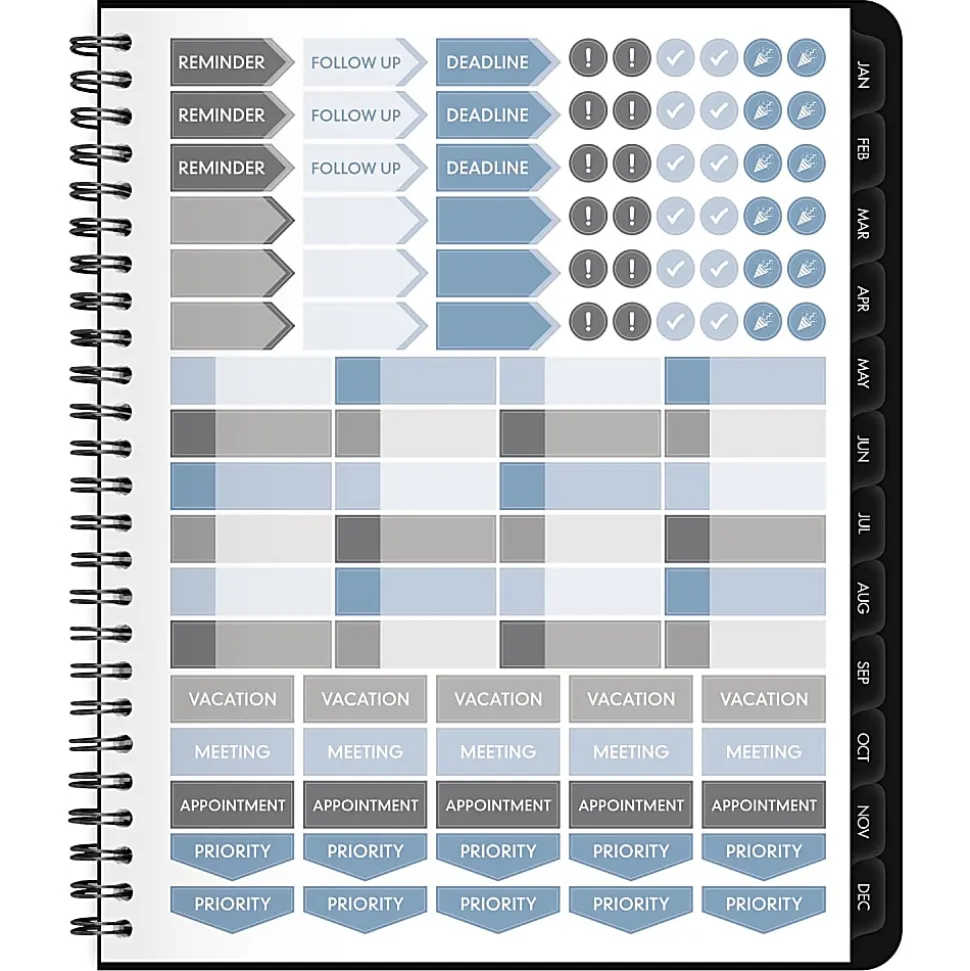 AT-A-GLANCE® Contemporary Lite 2026 Weekly Monthly Planner, Black, Medium, 7" x 8 3/4"