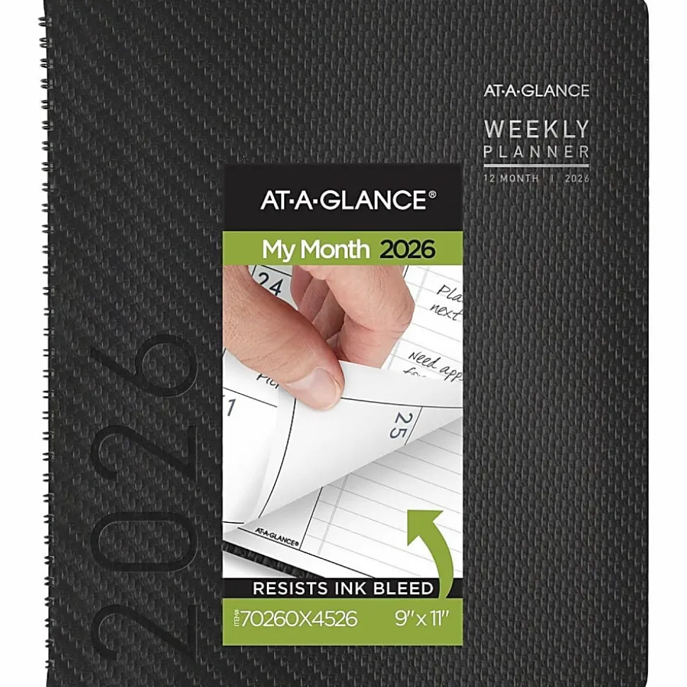 AT-A-GLANCE® Contemporary 2026 Monthly Desk Pad Calendar, Compact, 18" x 11"