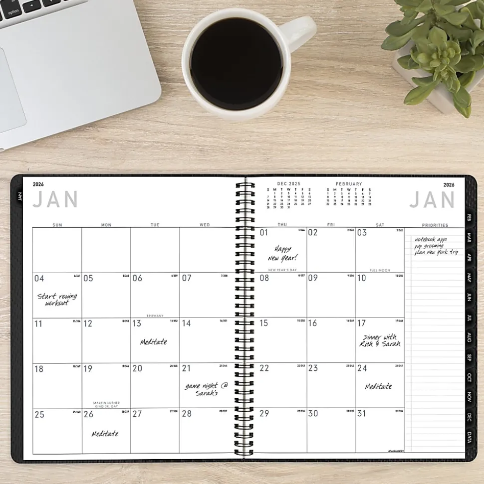 AT-A-GLANCE® Contemporary 2026 Monthly Desk Pad Calendar, Compact, 18" x 11"