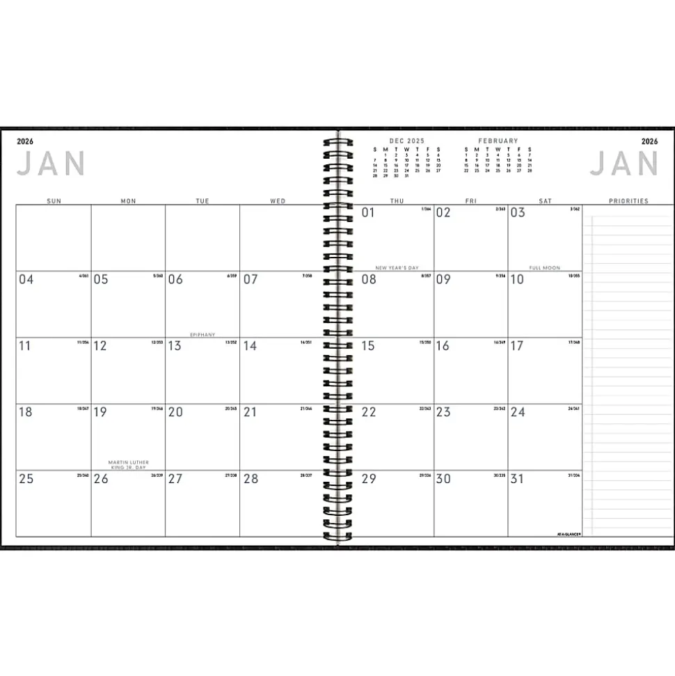 AT-A-GLANCE® Contemporary 2026 Monthly Desk Pad Calendar, Compact, 18" x 11"