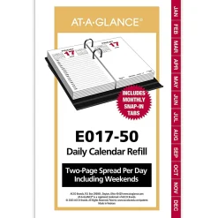 AT-A-GLANCE® 2026 Daily Loose-Leaf Desk Calendar Refill With Weekends, Standard, 3 1/2" x 6"
