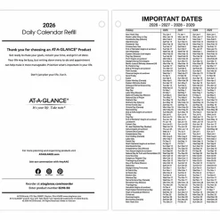 AT-A-GLANCE® 2026 Daily Loose-Leaf Desk Calendar Refill, Standard, 4 1/2