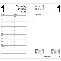 AT-A-GLANCE® 2026 Daily Loose-Leaf Desk Calendar Refill, Standard, 4 1/2