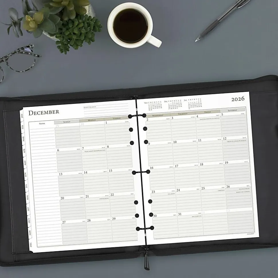 AT-A-GLANCE® 2026 Daily Planner Two Pages Per Day Refill, Loose-Leaf, Folio Size, 8 1/2" x 11"
