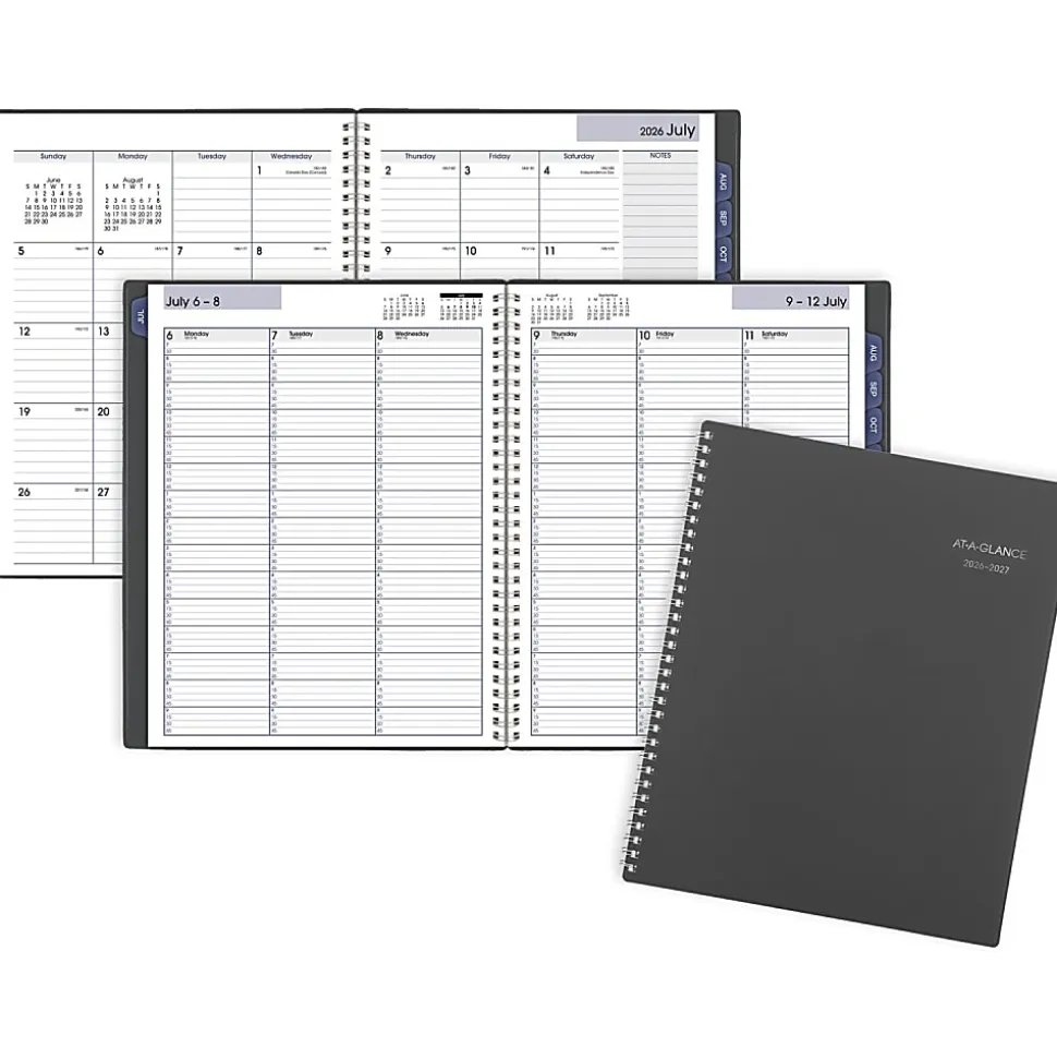 AT-A-GLANCE® DayMinder® Academic 2026-2027 Weekly Monthly Appointment Book Planner, Charcoal, Large, 8 1/2" x 11"