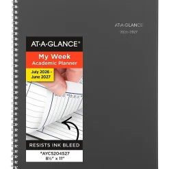 AT-A-GLANCE® DayMinder® Academic 2026-2027 Weekly Monthly Appointment Book Planner, Charcoal, Large, 8 1/2