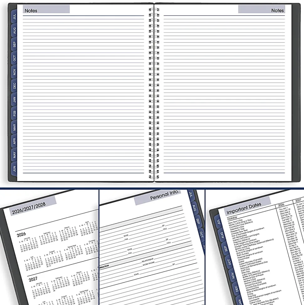 AT-A-GLANCE® DayMinder® Academic 2026-2027 Weekly Monthly Planner, Charcoal, Large, 8 1/2" x 11"