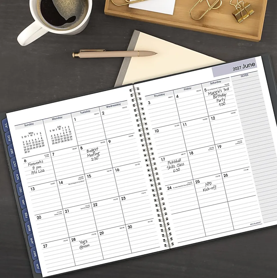 AT-A-GLANCE® DayMinder® Academic 2026-2027 Weekly Monthly Planner, Charcoal, Large, 8 1/2" x 11"