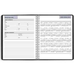 AT-A-GLANCE® DayMinder® 2026 Column Style Weekly Planner, Black, Medium, 7" x 8 3/4"