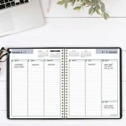 AT-A-GLANCE® DayMinder® 2026 Column Style Weekly Planner, Black, Medium, 7