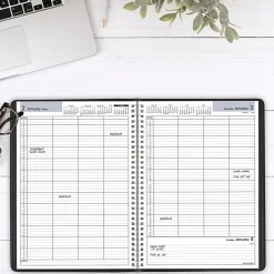 AT-A-GLANCEĀ® DayMinderĀ® 2026 Four Person Daily Appointment Book, Black, Large, 8" x 11"