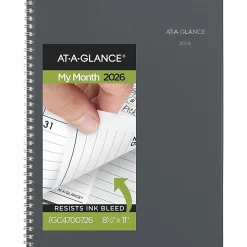 AT-A-GLANCE® DayMinder® 2026 Monthly Planner, Gray, Large, 8 1/2