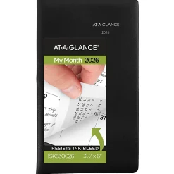 AT-A-GLANCE® DayMinder® 2026 Monthly Planner, Black, Pocket, 3 1/2" x 6"