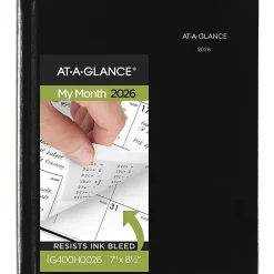AT-A-GLANCEĀ® DayMinderĀ® 2026 Monthly Planner, Hardcover, Black, Medium, 7" x 8 1/2"